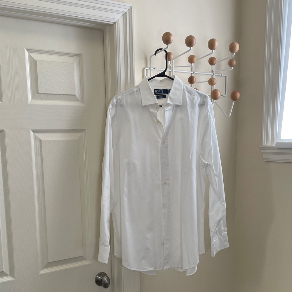 Ralph Lauren - Button Down Dress Long Sleeve Shirt - White - 17 XXL